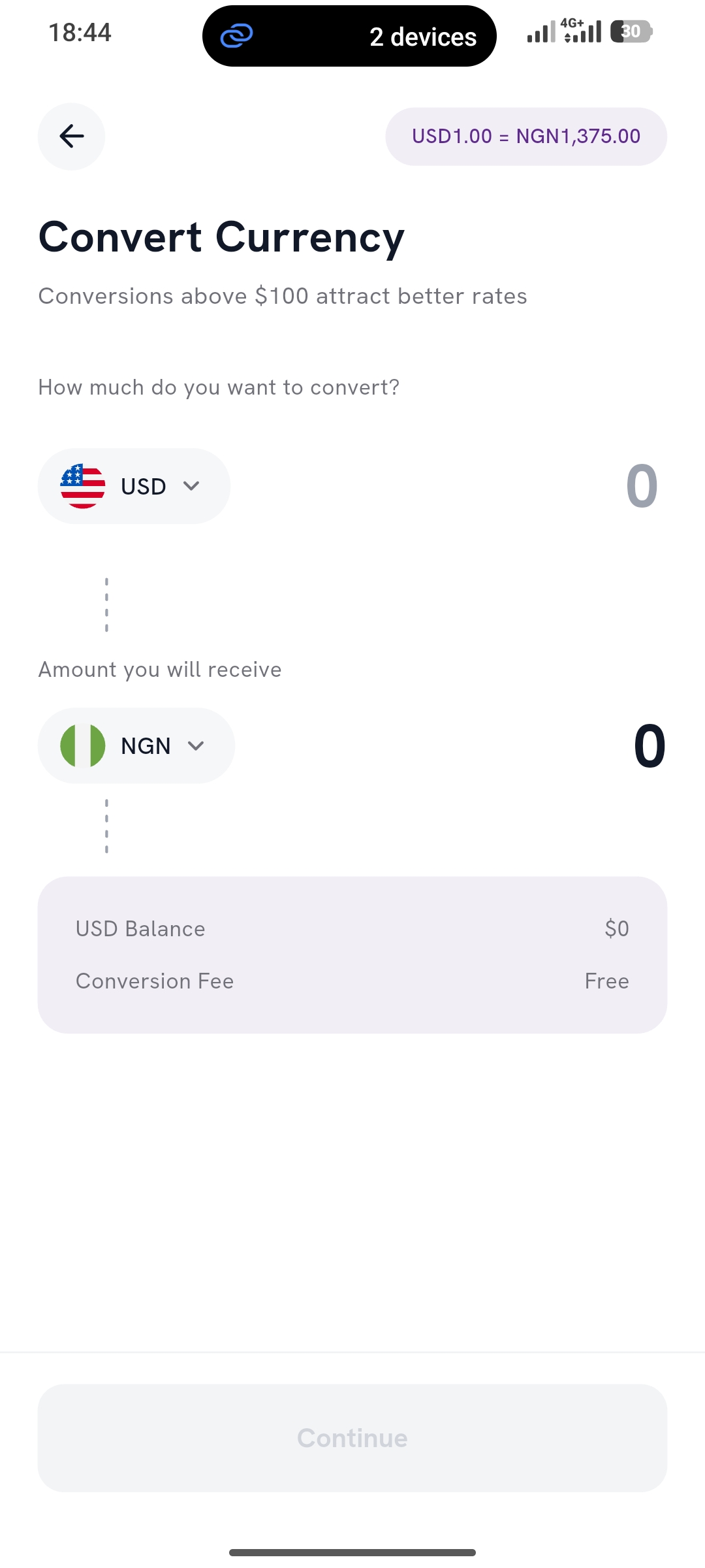 Convert screen 1